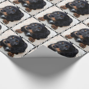 Puppy Photo Bones Frame Wrapping Paper