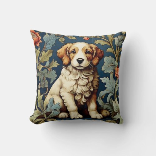 Puppy Pillow  William Morris Inspired