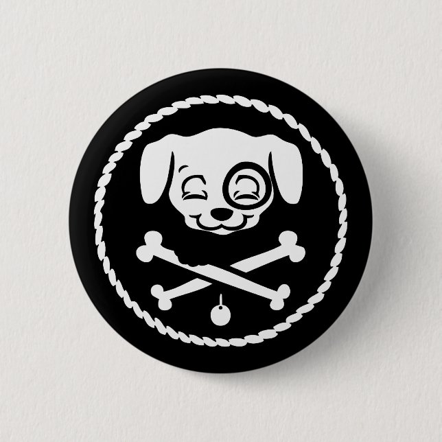 Puppy Pirate Pinback Button (Front)