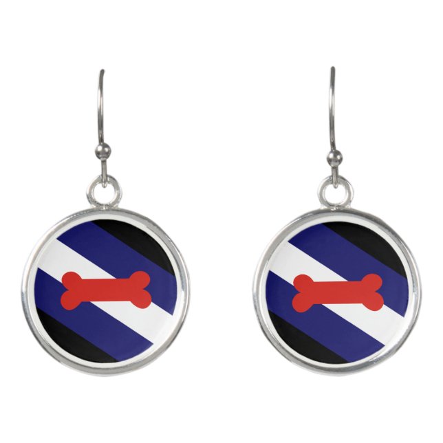 Puppy Play Pride Flag Earrings (Front)
