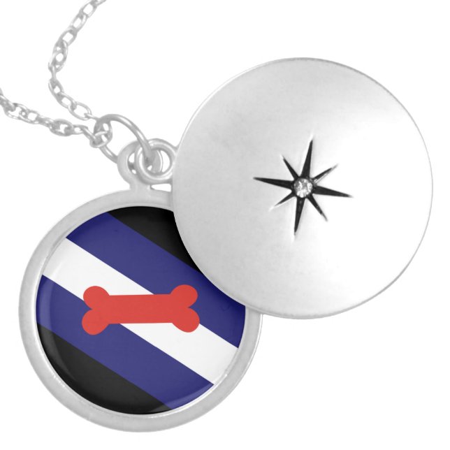 Puppy Play Pride Flag Locket Necklace (Front)