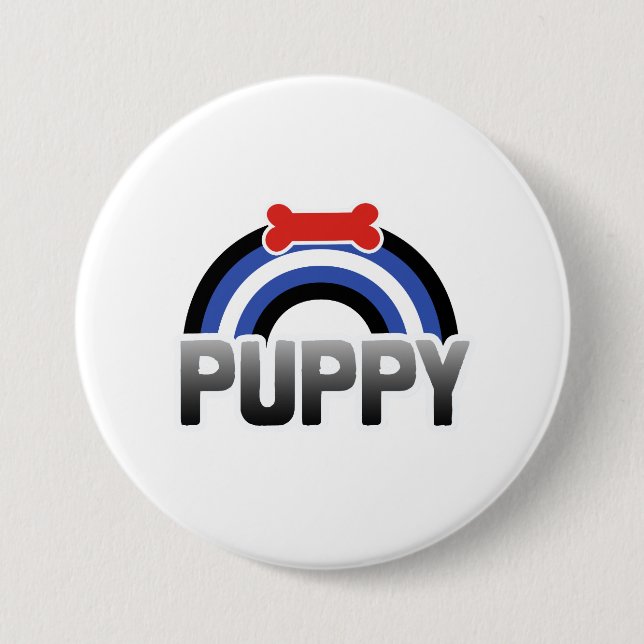 Puppy Play Pride Pinback Button (Front)