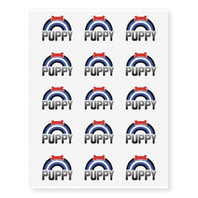 Puppy Play Pride Temporary Tattoos (Front)