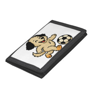 Puppy playing Soccer Tri-fold Wallet