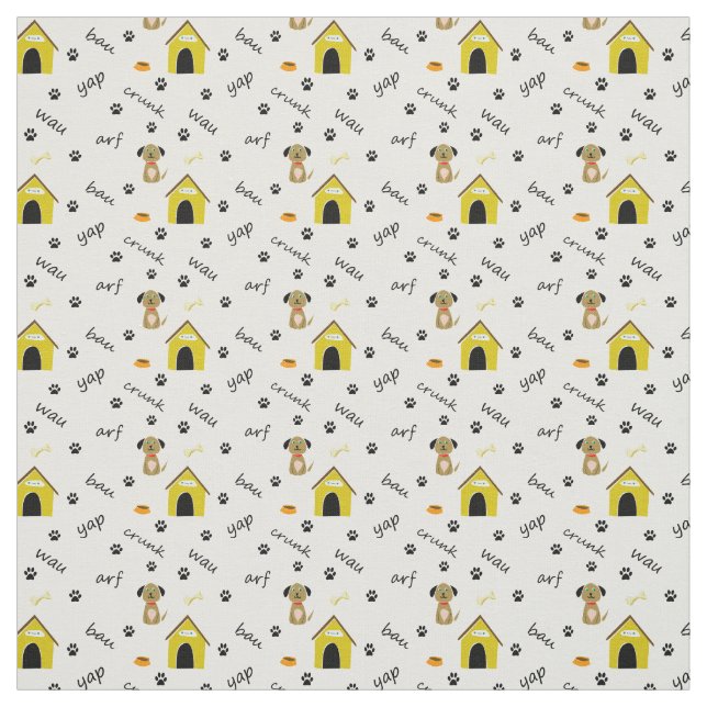 Puppy playtime pattern fabric (Swatch)