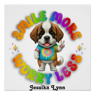  Puppy Positive Mental Health Custom Personalize  Poster