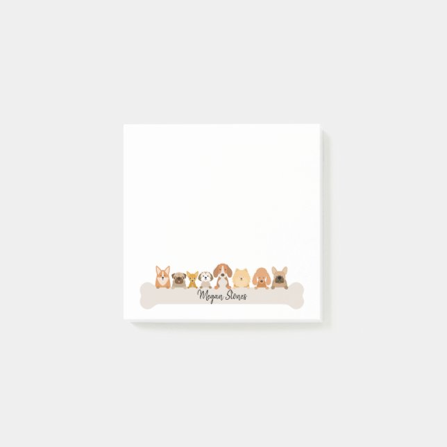 Puppy Post It Notes Cute Doggy Notepad (Front)