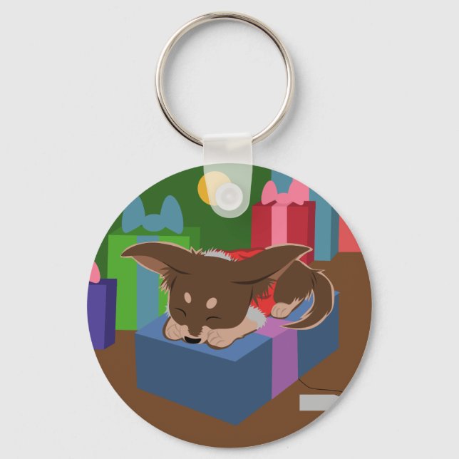 Puppy Present Keychain (Front)