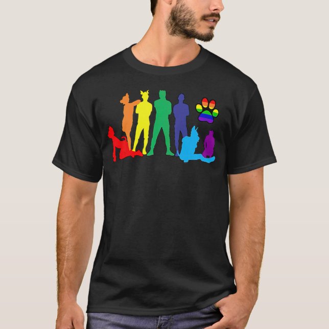 Puppy Pride LGBT T Popular LGBT Gift Idea Premium  T-Shirt (Front)