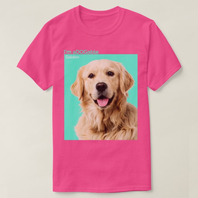 Puppy print Collection Im aDOGable Golden Retrieve T-Shirt (Design Front)