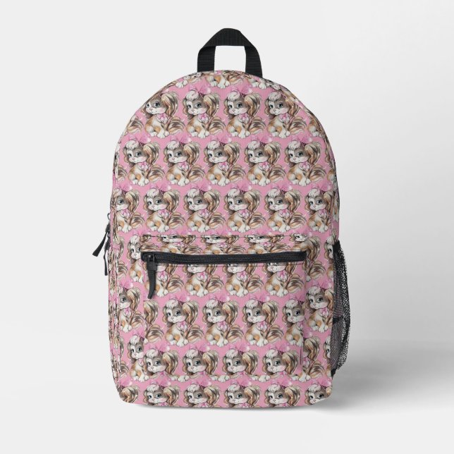Puppy Printed Backpack (Front)
