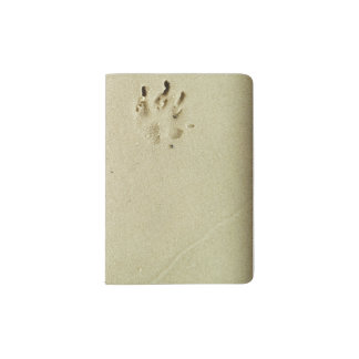 Puppy prints in the sand passport holder