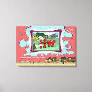 Puppy Pub Crawl Wedding 24x16 Canvas Print