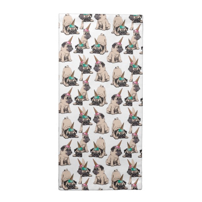 Puppy Pugs | Aspiring Unicorn Pattern Cloth Napkin (Half Fold)