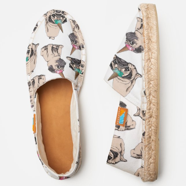 Puppy Pugs | Aspiring Unicorn Pattern Espadrilles (Side)