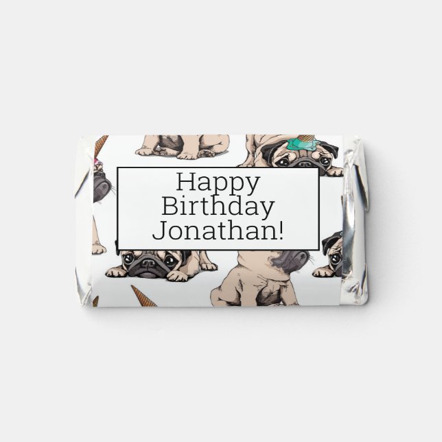 Puppy Pugs | Aspiring Unicorn Pattern Hershey's Miniatures (Front)