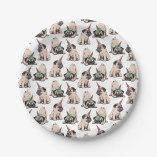 Puppy Pugs Aspiring Unicorn Pattern Paper Plates