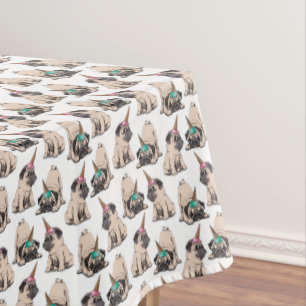 Puppy Pugs   Aspiring Unicorn Pattern Tablecloth