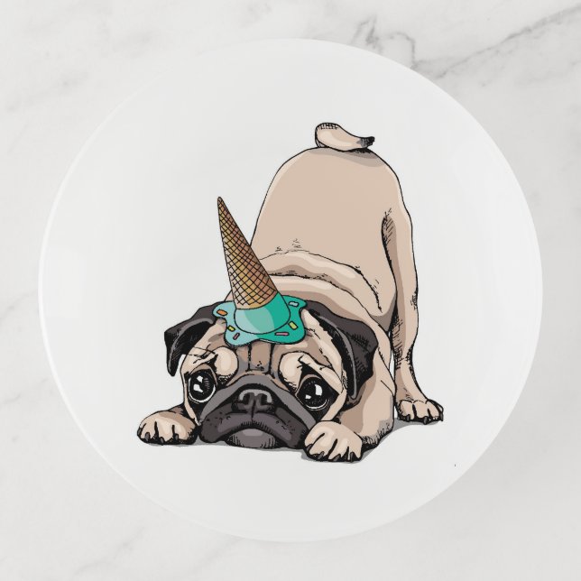 Puppy Pugs | Aspiring Unicorn Pattern Trinket Tray (Front)