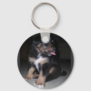 PUPPY RASPBERRY KEYCHAIN