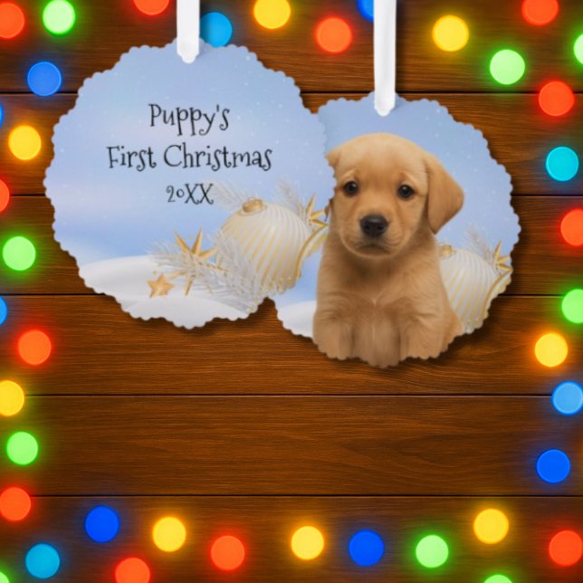 Puppy’s First Christmas Keepsake Ornament Card (Puppy's first Christmas)