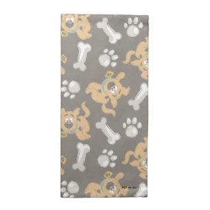 Puppy Scooby-Doo Bone & Paw Print Pattern Cloth Napkin