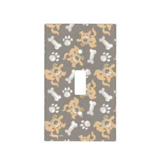 Puppy Scooby-Doo Bone & Paw Print Pattern Light Switch Cover
