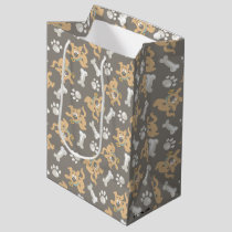 Puppy Scooby-Doo Bone & Paw Print Pattern Medium Gift Bag
