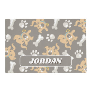 Puppy Scooby-Doo Bone & Paw Print Pattern Placemat