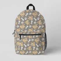 Puppy Scooby-Doo Bone & Paw Print Pattern Printed Backpack