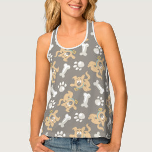 Puppy Scooby-Doo Bone & Paw Print Pattern Tank Top