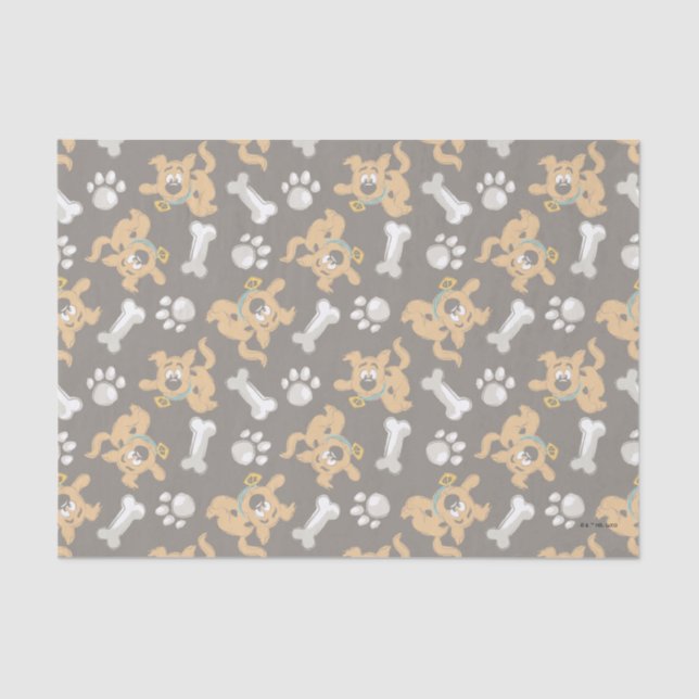 Puppy Scooby-Doo Bone & Paw Print Pattern Tissue Paper (Front)
