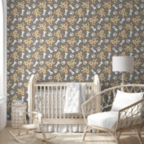 Puppy Scooby-Doo Bone & Paw Print Pattern Wallpaper
