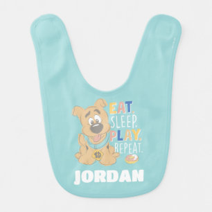Puppy Scooby-Doo "Eat, Sleep, Play, Repeat" Baby Bib