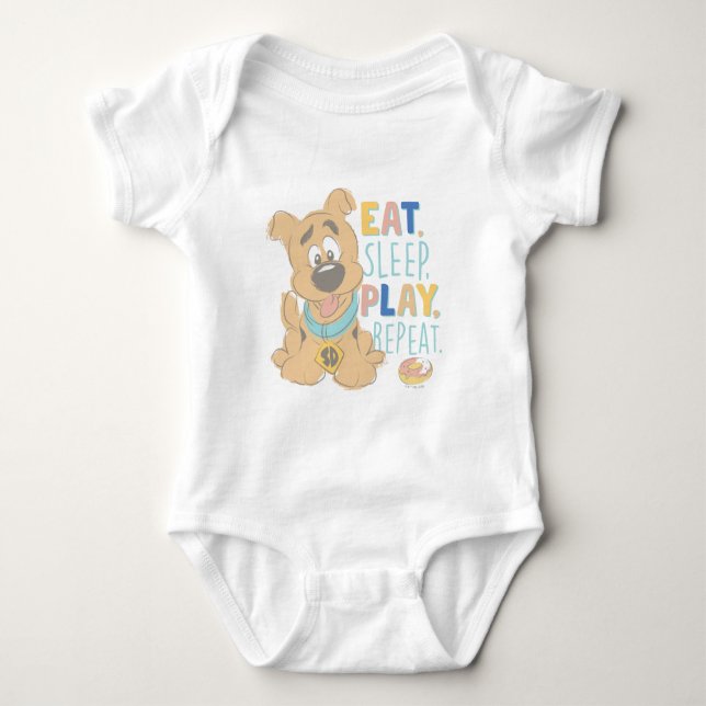 Puppy Scooby-Doo "Eat, Sleep, Play, Repeat" Baby Bodysuit (Front)