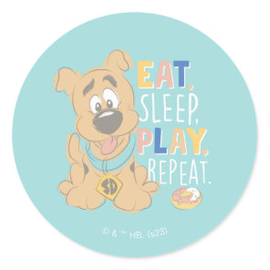 Puppy Scooby-Doo "Eat, Sleep, Play, Repeat" Classic Round Sticker