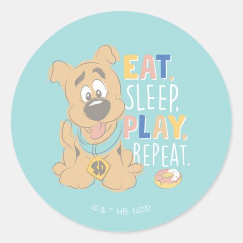 Puppy Scooby_Doo Eat Sleep Play Repeat Classic Round Sticker