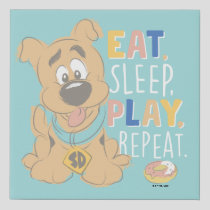 Puppy Scooby-Doo "Eat, Sleep, Play, Repeat" Faux Canvas Print