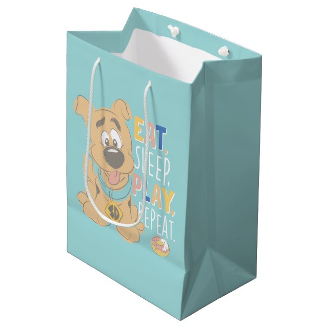 Puppy Scooby-Doo "Eat, Sleep, Play, Repeat" Medium Gift Bag (Front Angled)