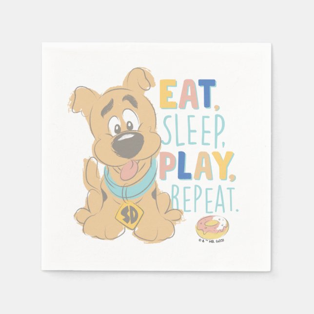 Puppy Scooby-Doo "Eat, Sleep, Play, Repeat" Napkins (Front)
