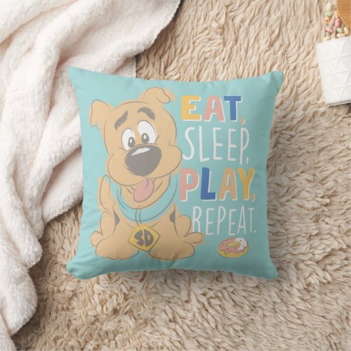 Puppy Scooby_Doo Eat Sleep Play Repeat Throw Pillow