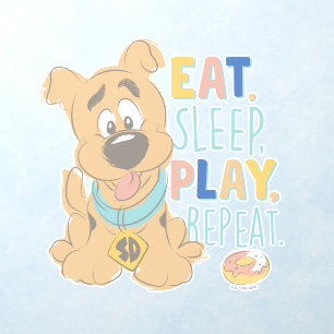 Puppy Scooby-Doo "Eat, Sleep, Play, Repeat" Wall Decal