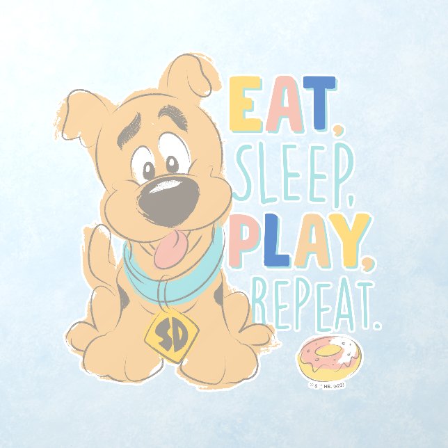 Puppy Scooby-Doo "Eat, Sleep, Play, Repeat" Wall Decal (Insitu 1)