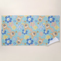 Puppy Scooby-Doo Flower Pattern Beach Towel