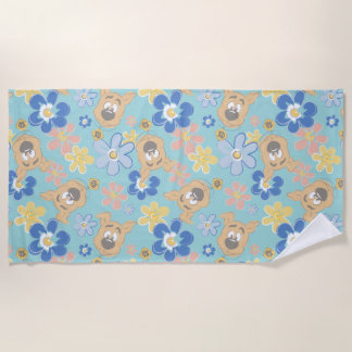 Puppy Scooby-Doo Flower Pattern Beach Towel