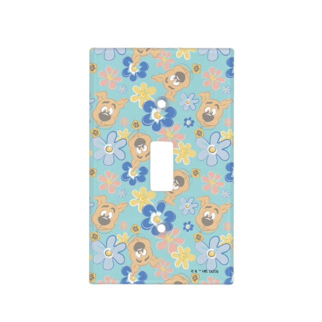 Puppy Scooby-Doo Flower Pattern Light Switch Cover (Front)