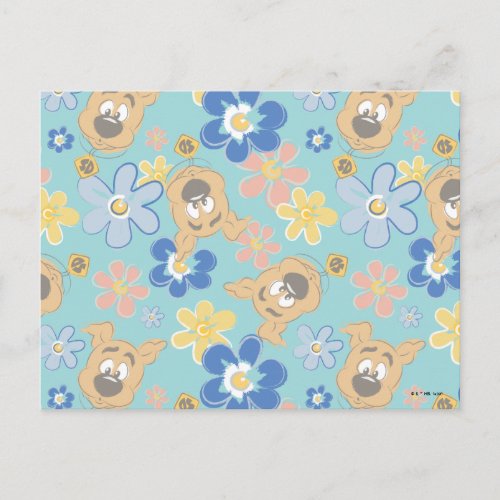 Puppy Scooby_Doo Flower Pattern Postcard