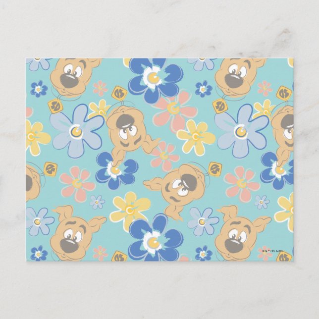 Puppy Scooby-Doo Flower Pattern Postcard (Front)