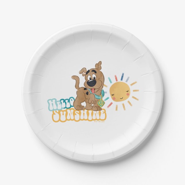 Puppy Scooby-Doo "Hello Sunshine" Paper Plates (Front)