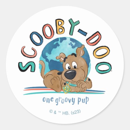Puppy Scooby_Doo One Groovy Pup Classic Round Sticker